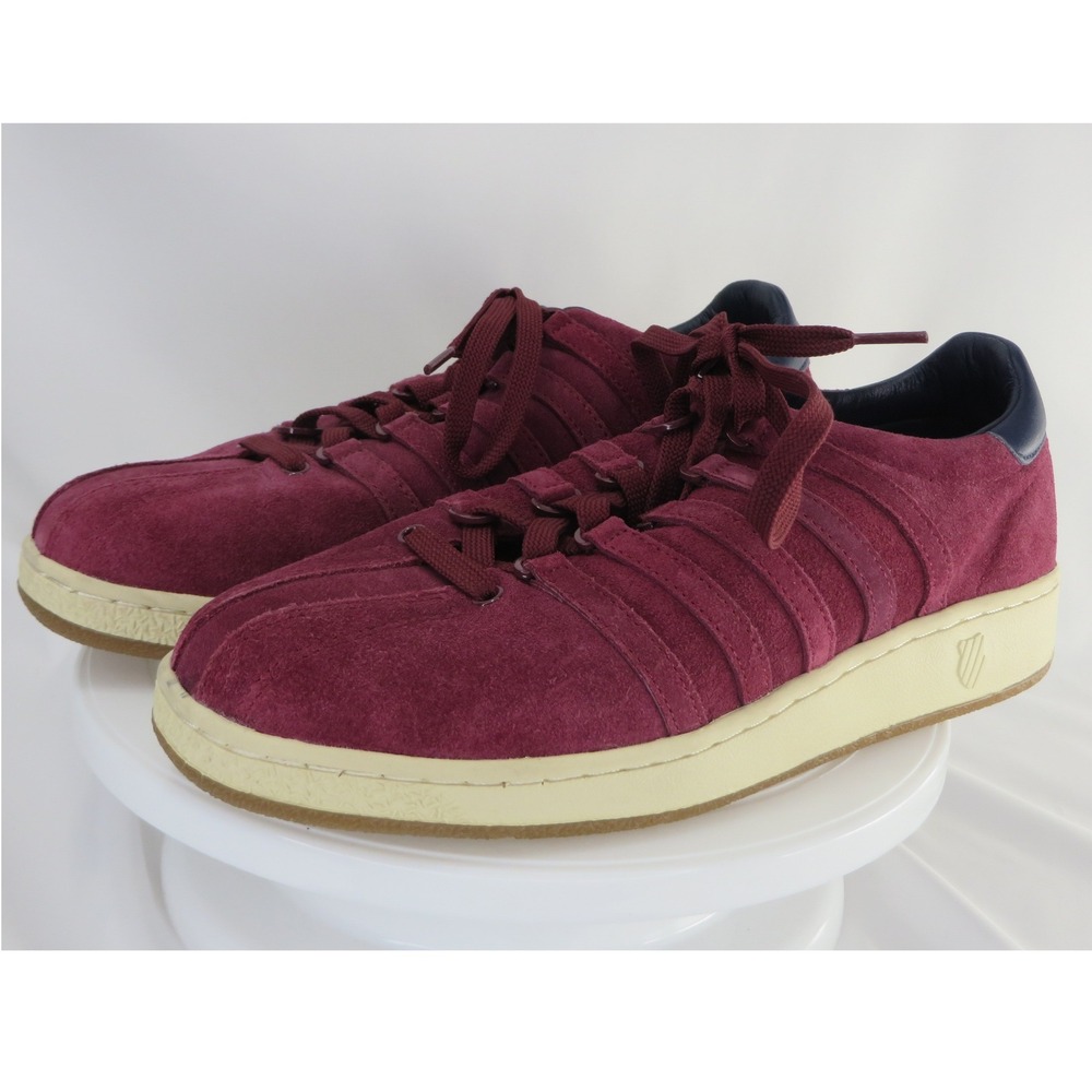 K-Swiss Court Style Burgundy Suede Low Top Sneakers Mens 9.5 03727-644-M